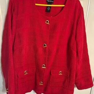 Maggie Barnes Red Textured Jacket